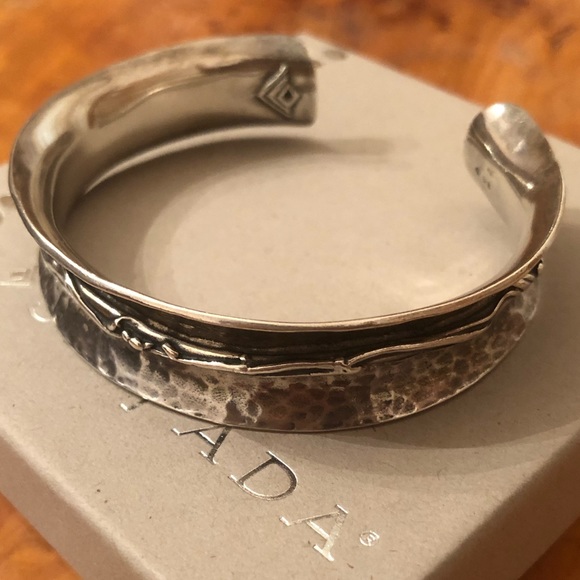 Vintage Silpada Hammered Textured Sterling Silver Cuff Bracelet B1684 - Picture 3 of 8